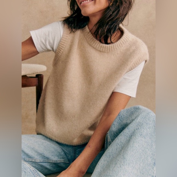 Sézane Samuel Jumper, sleeveless sweaters, XXS, Vanilla - Picture 2 of 15